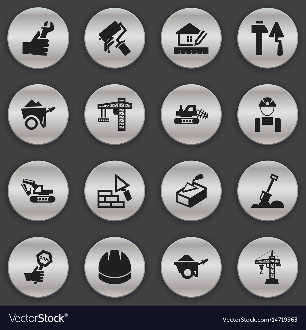 Set of 16 editable structure icons includes