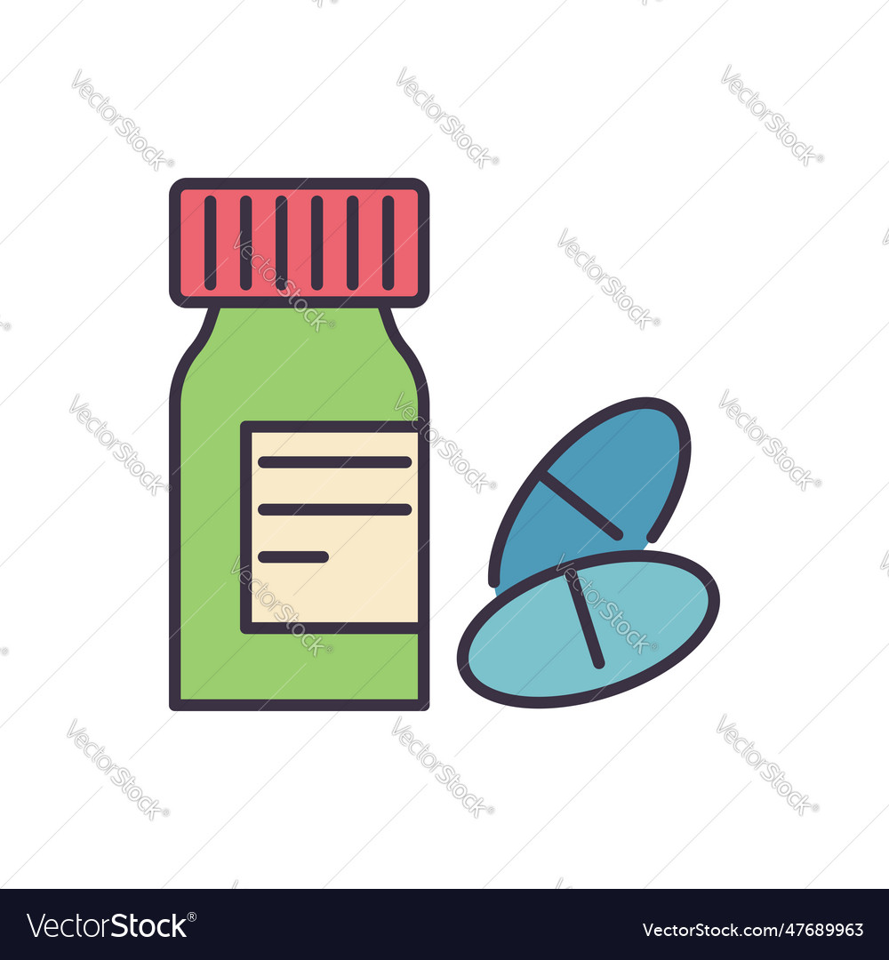 Tube and pills related icon vector image Tube and pills related icon