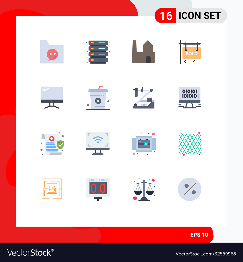 16 universal flat colors set for web and mobile