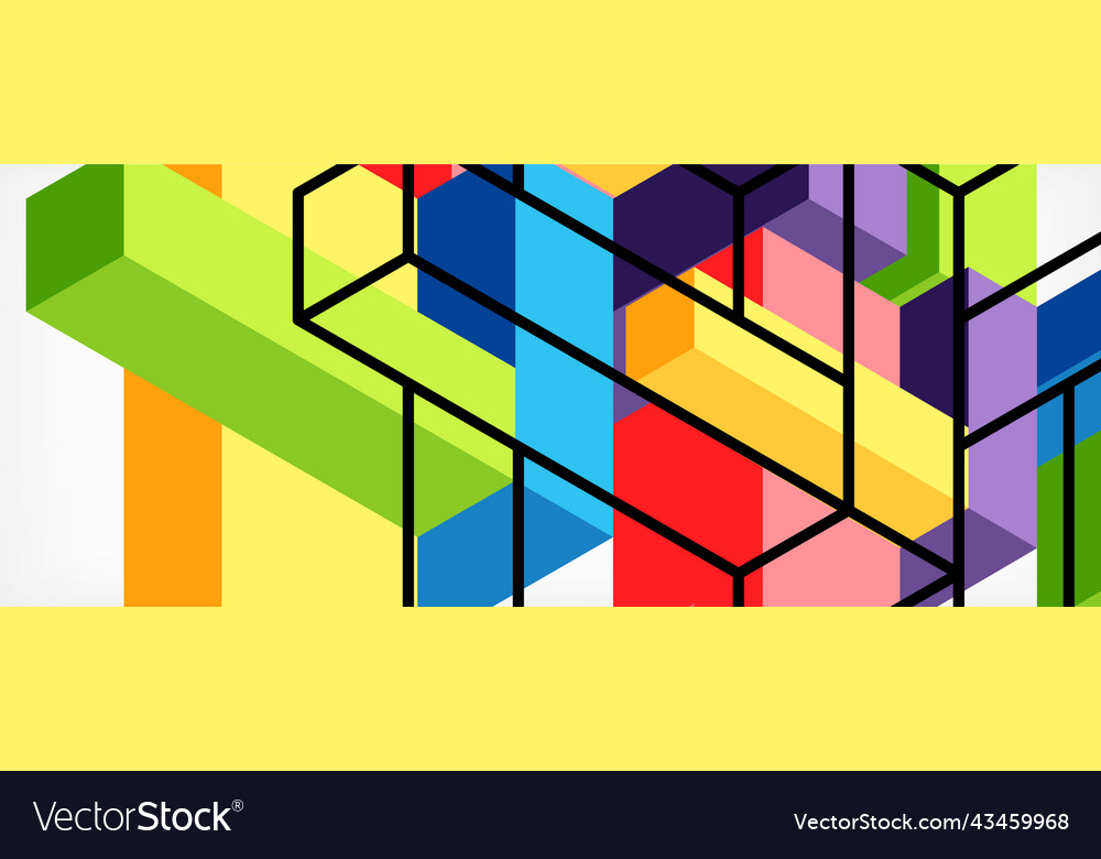 Abstract background 3d cubes cubic elements vector image Abstract background 3d cubes cubic elements