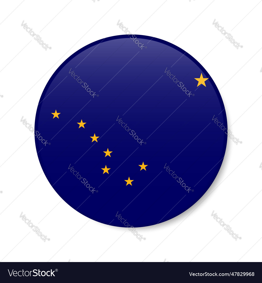 Alaska flag circle button icon us state round Vector Image Alaska flag circle button icon us state round