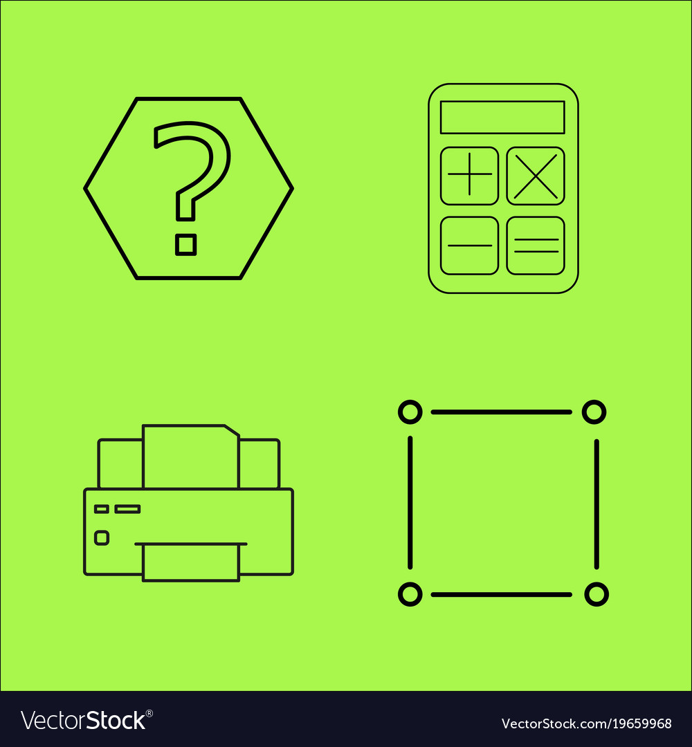 Basic content simple linear outline icon set