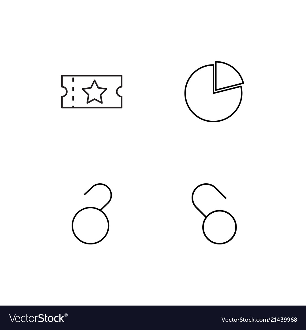 Business linear icons set simple outline