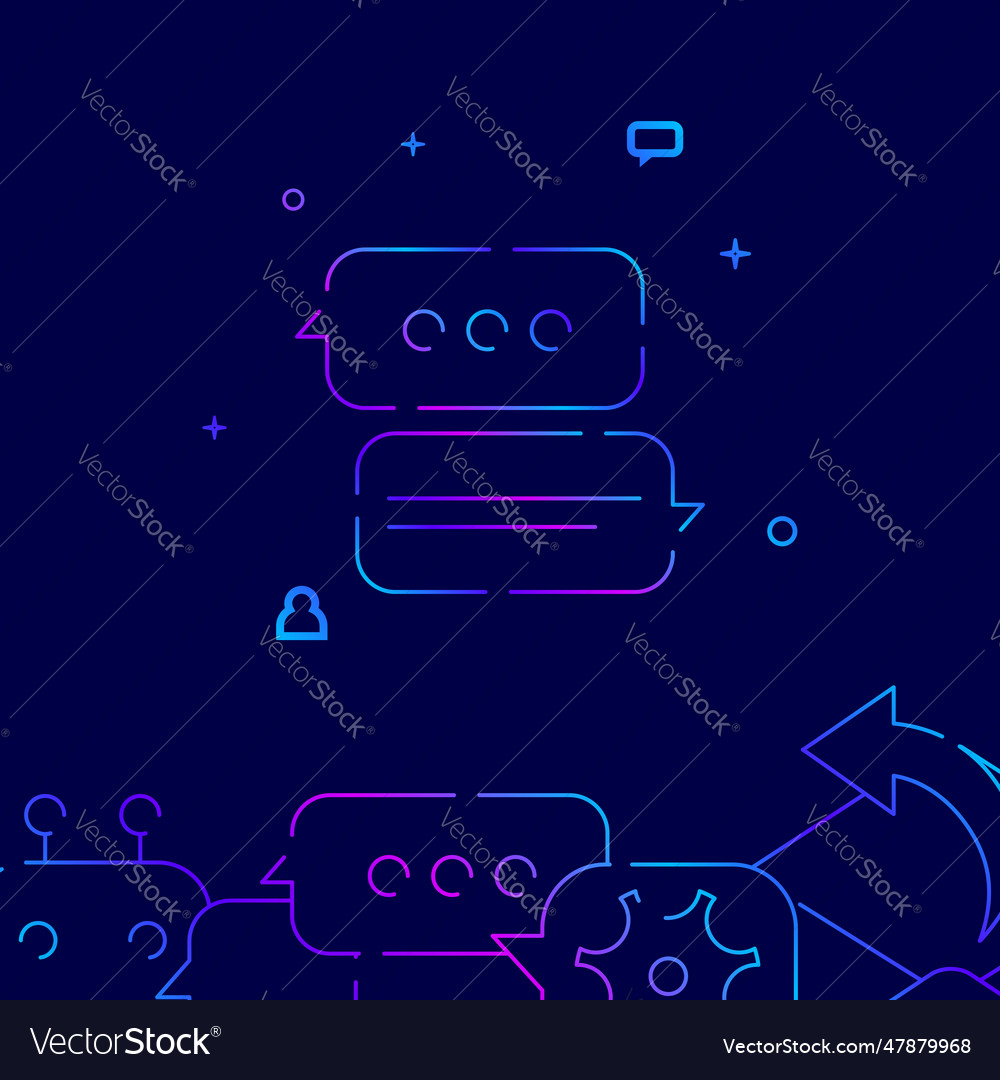 Chatting chat message speech gradient line icon Vector Image Chatting chat message speech gradient line icon
