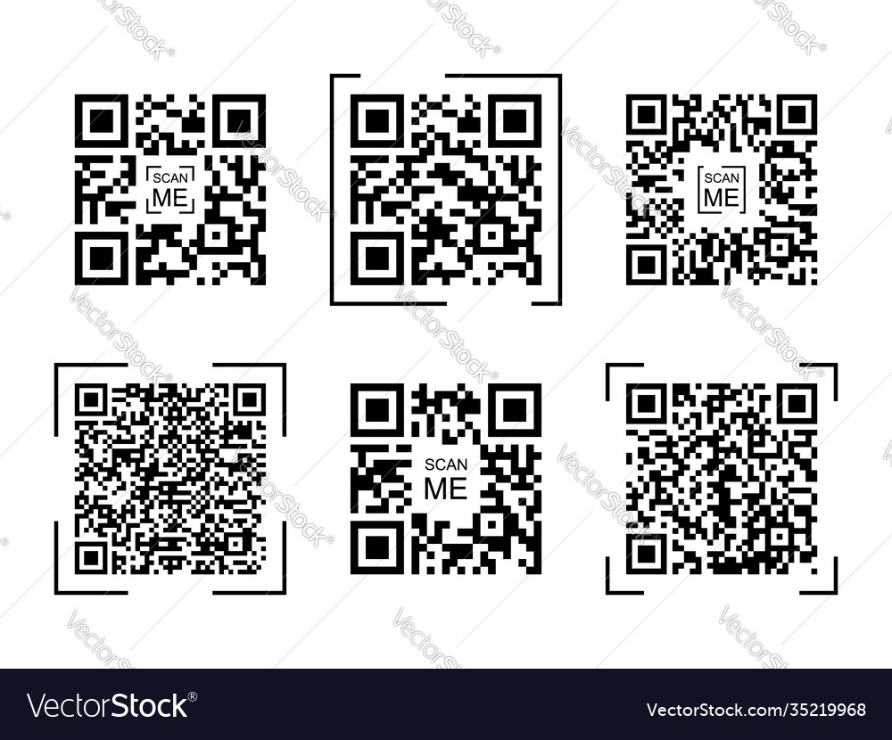 Collection qr code for scanning vector image Collection qr code for scanning