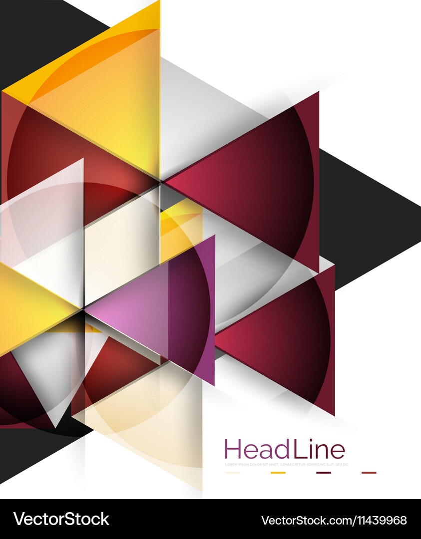 Colorful triangles on white background Royalty Free Vector