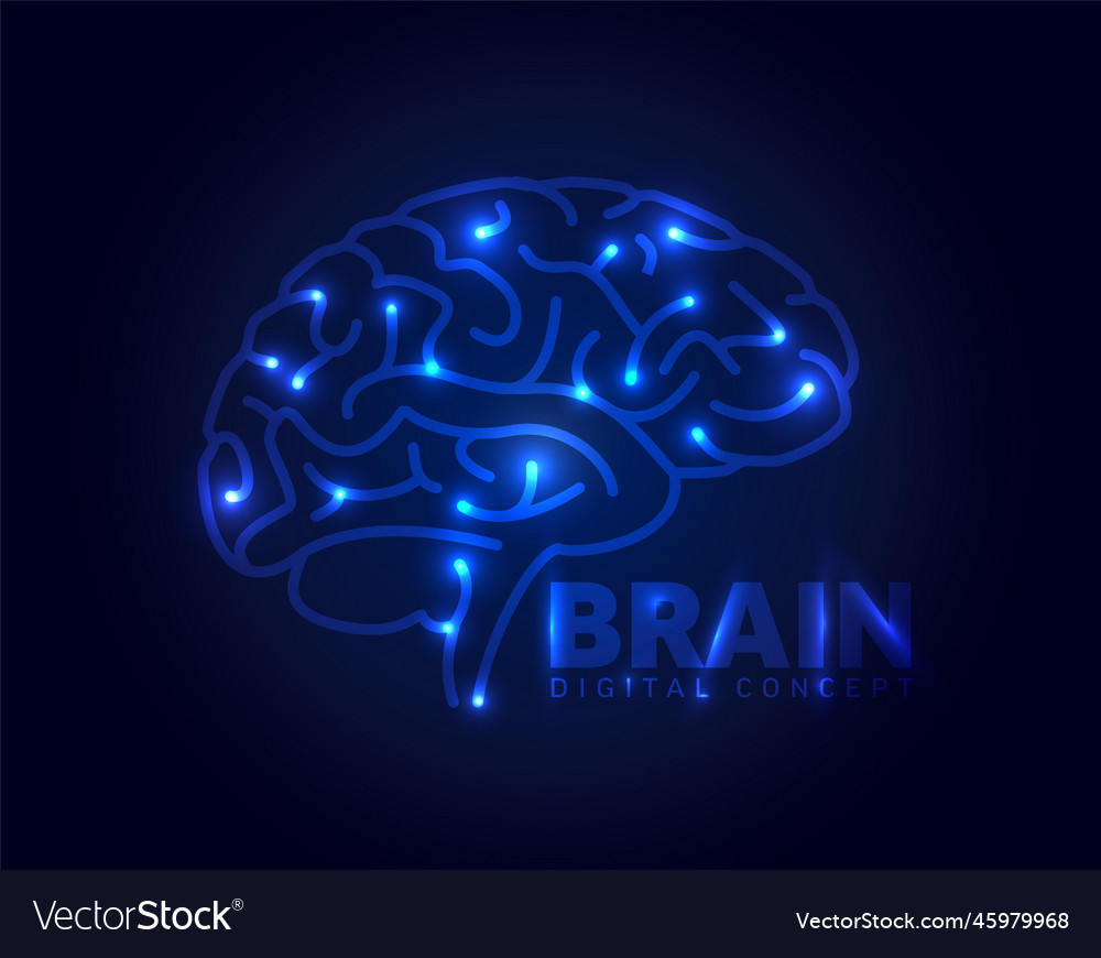 Digital brain concept template for artificial