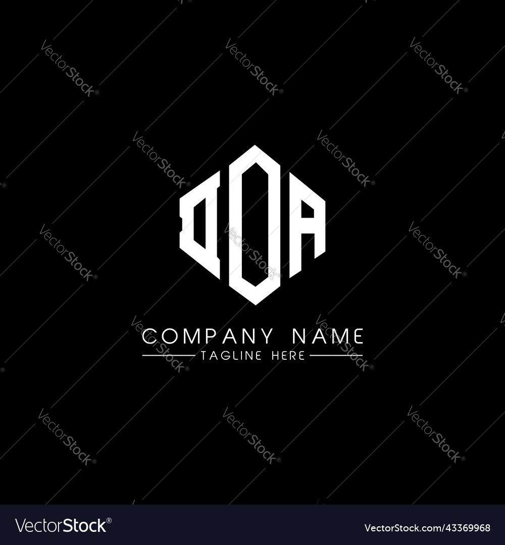 Doa letter logo design with polygon shape