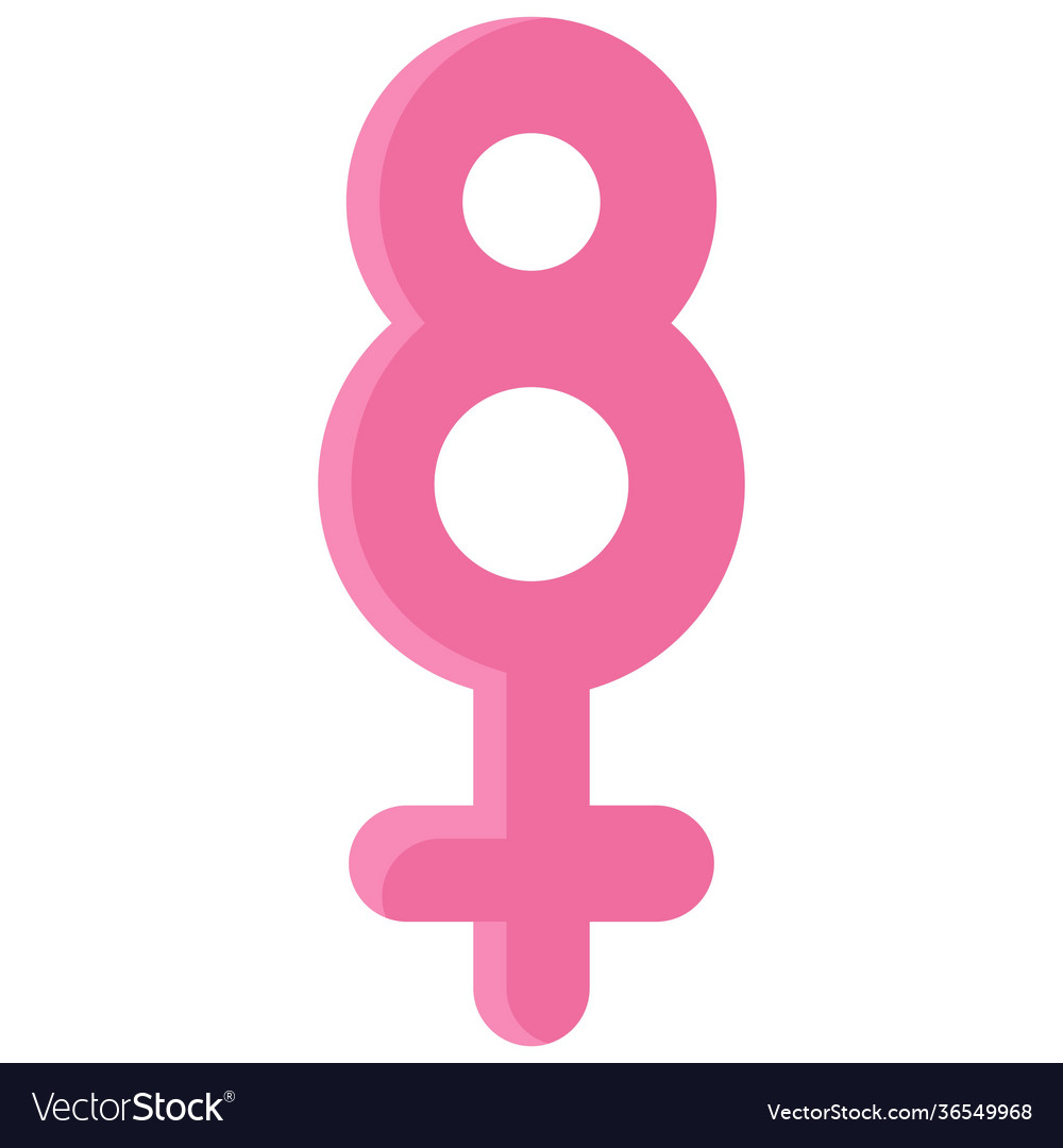 Female with number eight symbol icon Royalty Free Vector