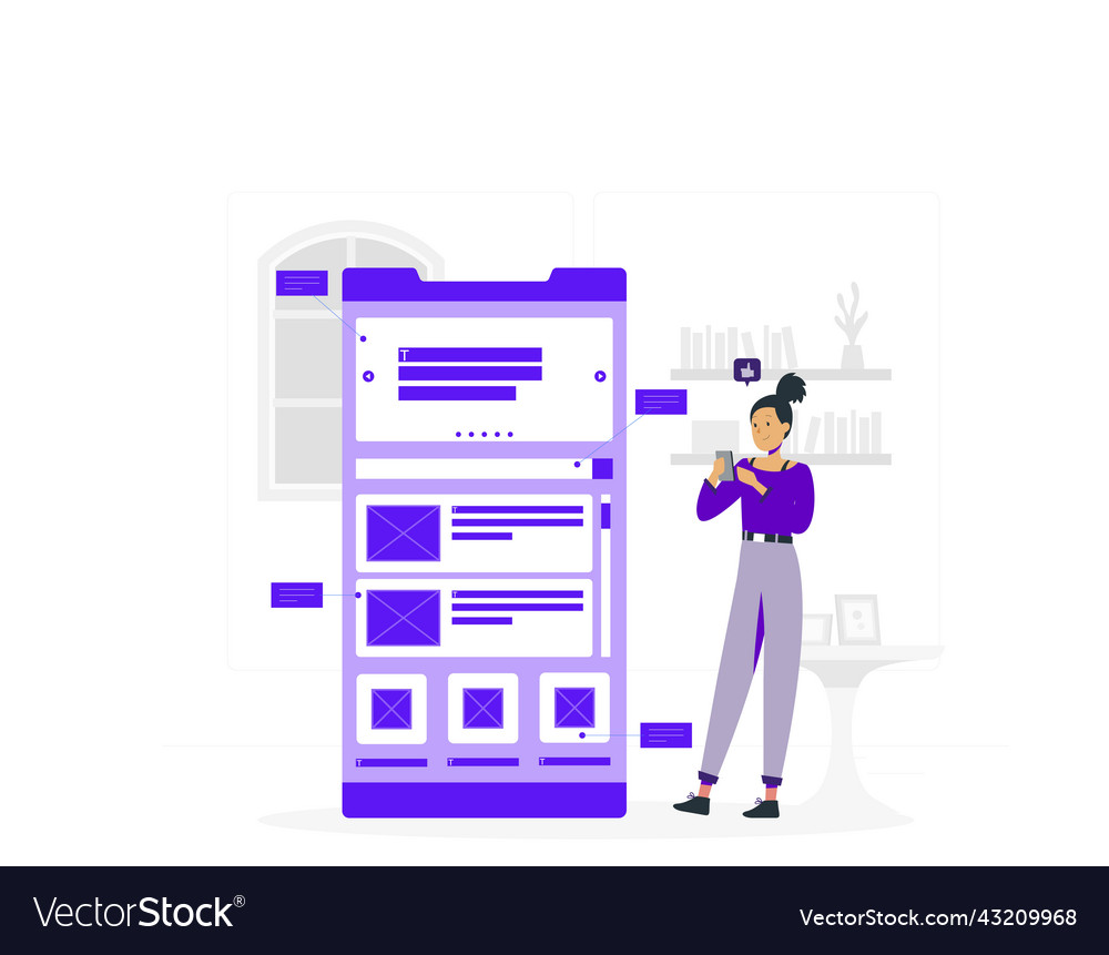 Flat design of ui ux concept Vector Image Flat design of ui ux concept