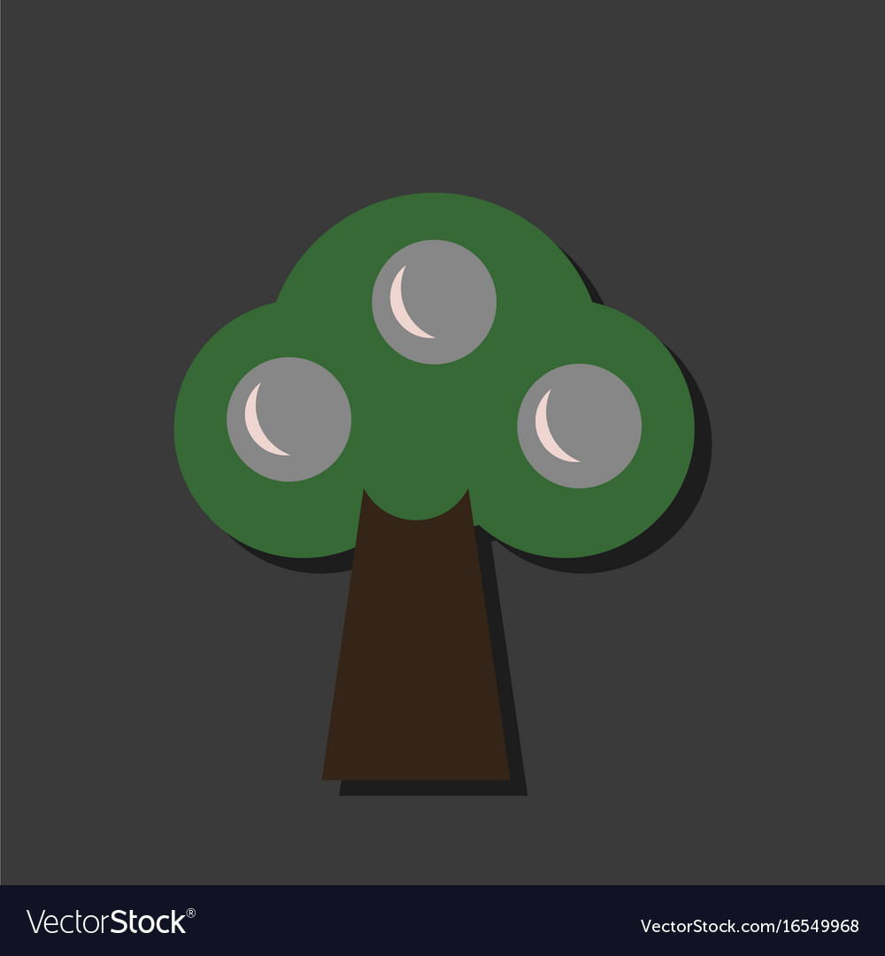 Flat icon design collection ecological tree
