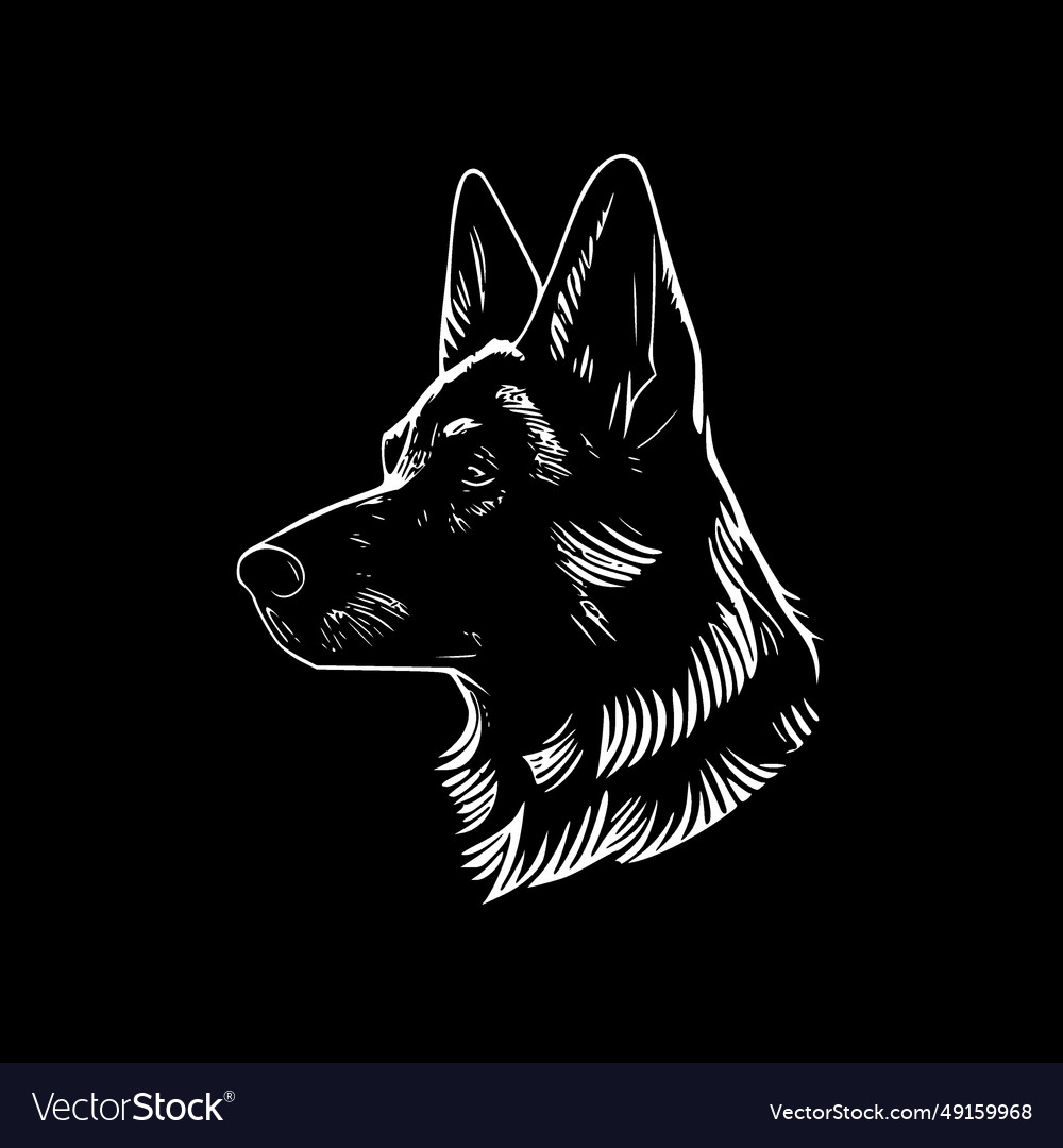 German shepherd - minimalist and flat logo