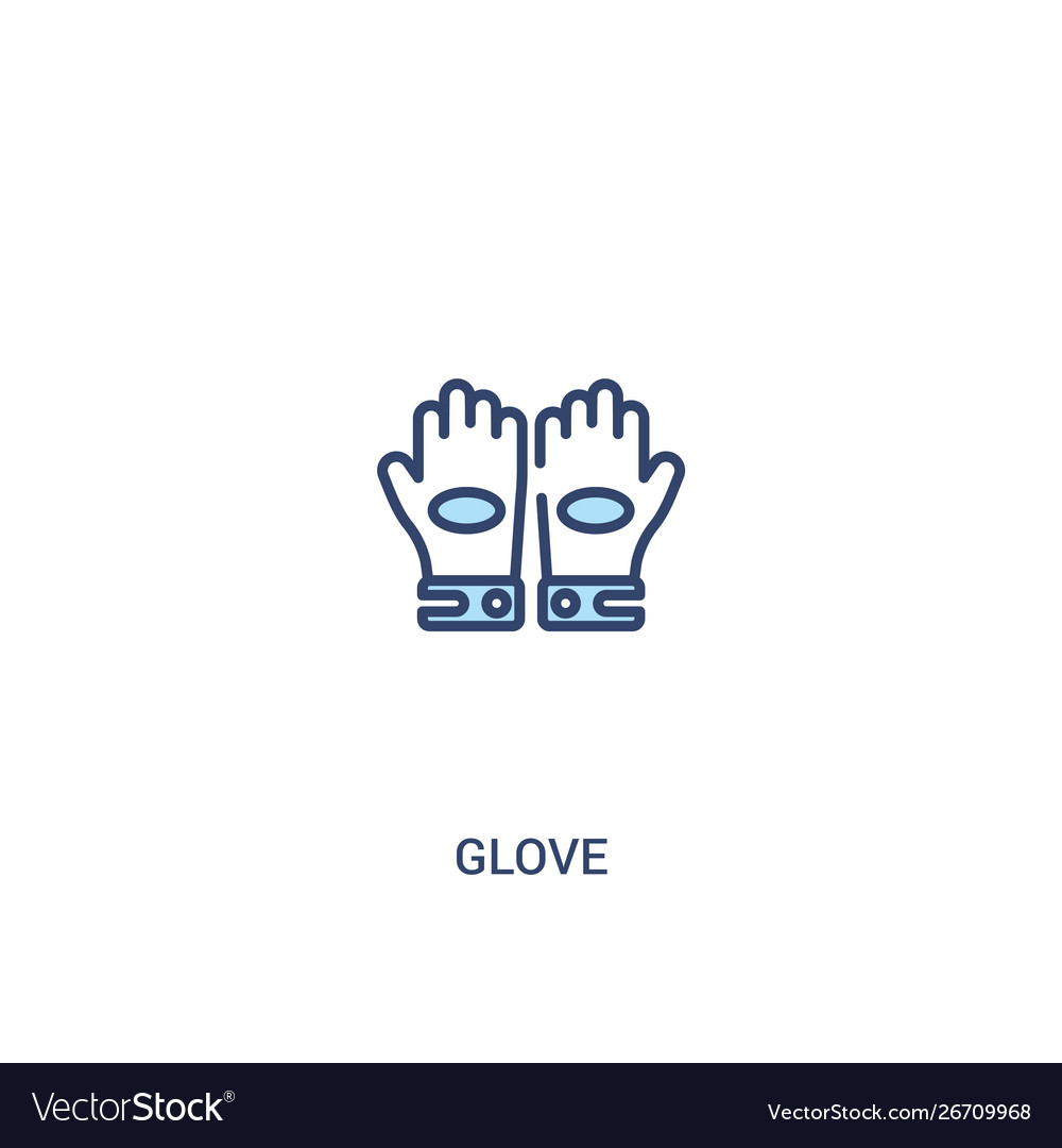 Glove concept 2 colored icon simple line element vector image Glove concept 2 colored icon simple line element