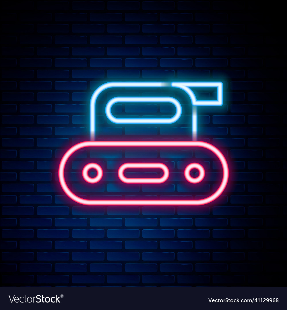 Glowing neon line electric planer tool icon Vector Image Glowing neon line electric planer tool icon