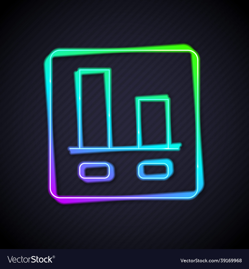 Glowing neon line graph chart diagram vector image Glowing neon line graph chart diagram