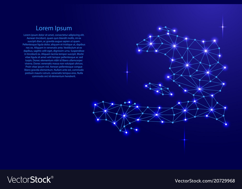 Haiti map of polygonal mosaic lines network rays Vector Image Haiti map of polygonal mosaic lines network rays