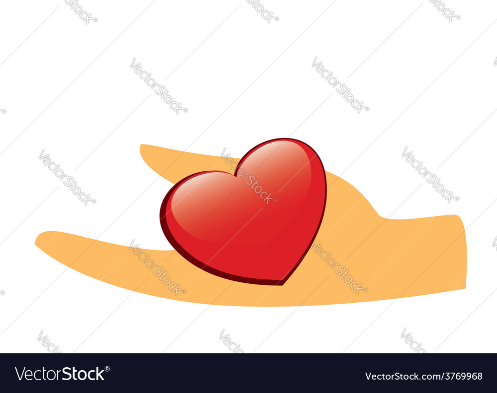 Hand with red heart