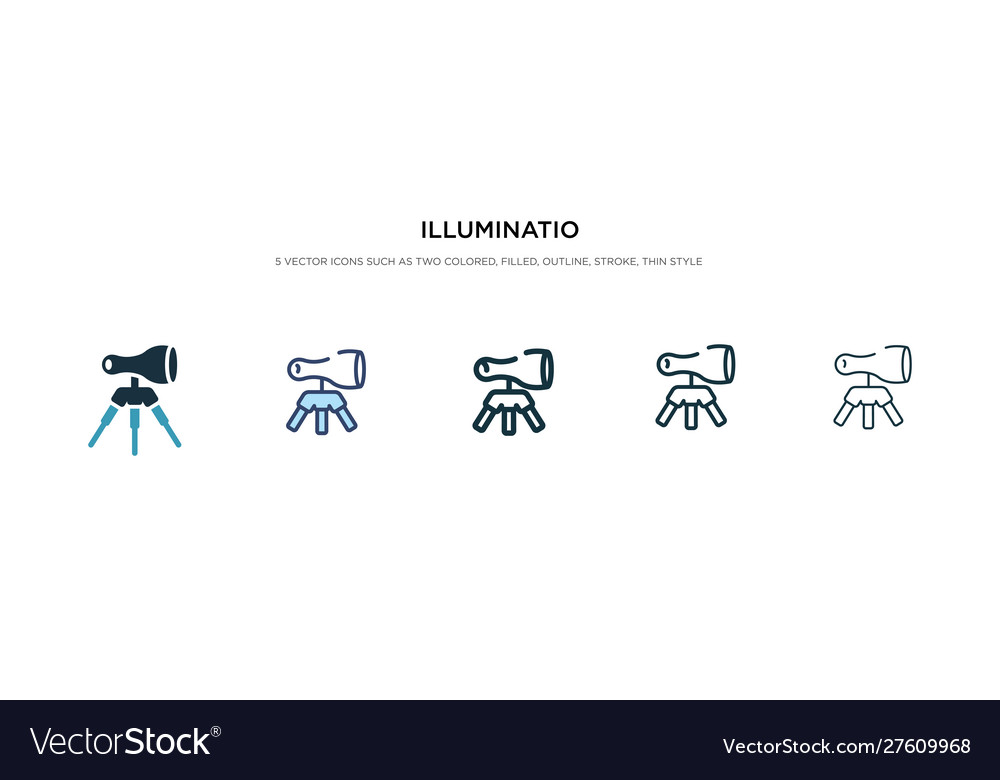 Illuminatio icon in different style two colored vector image Illuminatio icon in different style two colored
