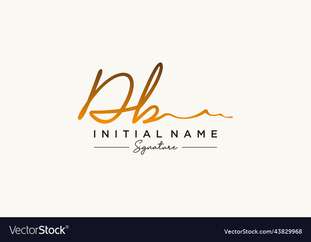 Initial db signature logo template hand drawn Vector Image Initial db signature logo template hand drawn