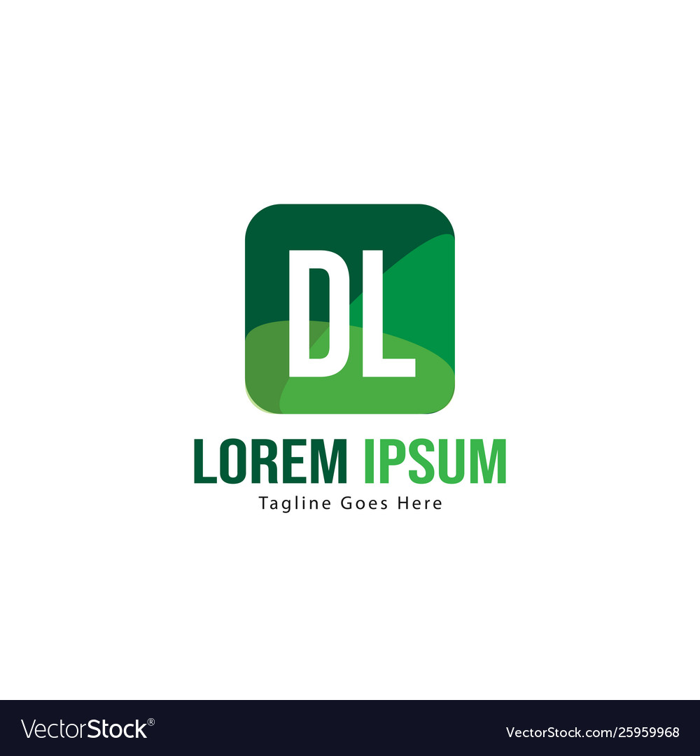 Initial dl logo template with modern frame