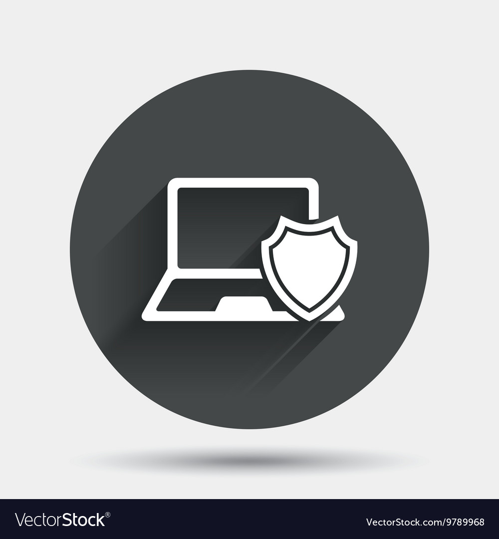 Laptop protection sign notebook with shield