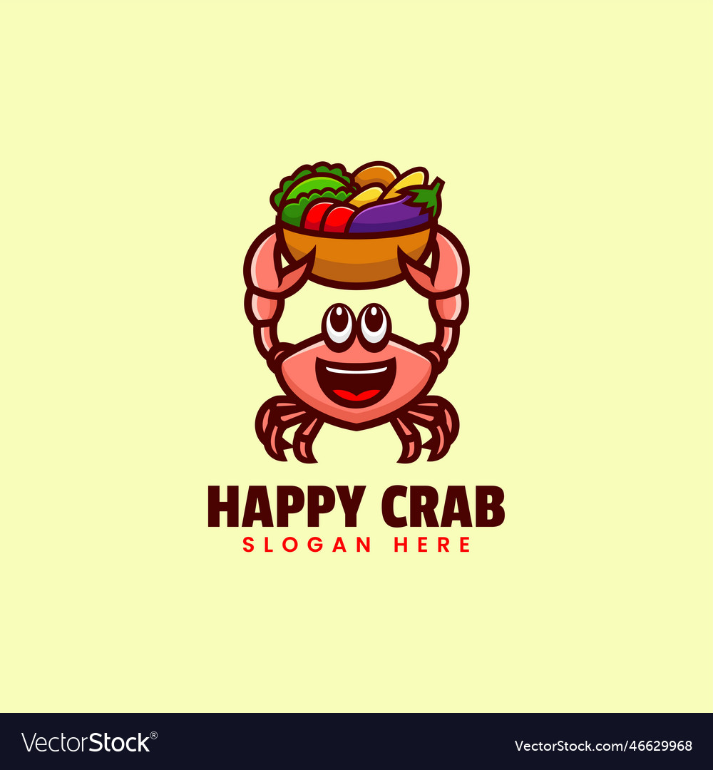 Logo crab mascot cartoon style