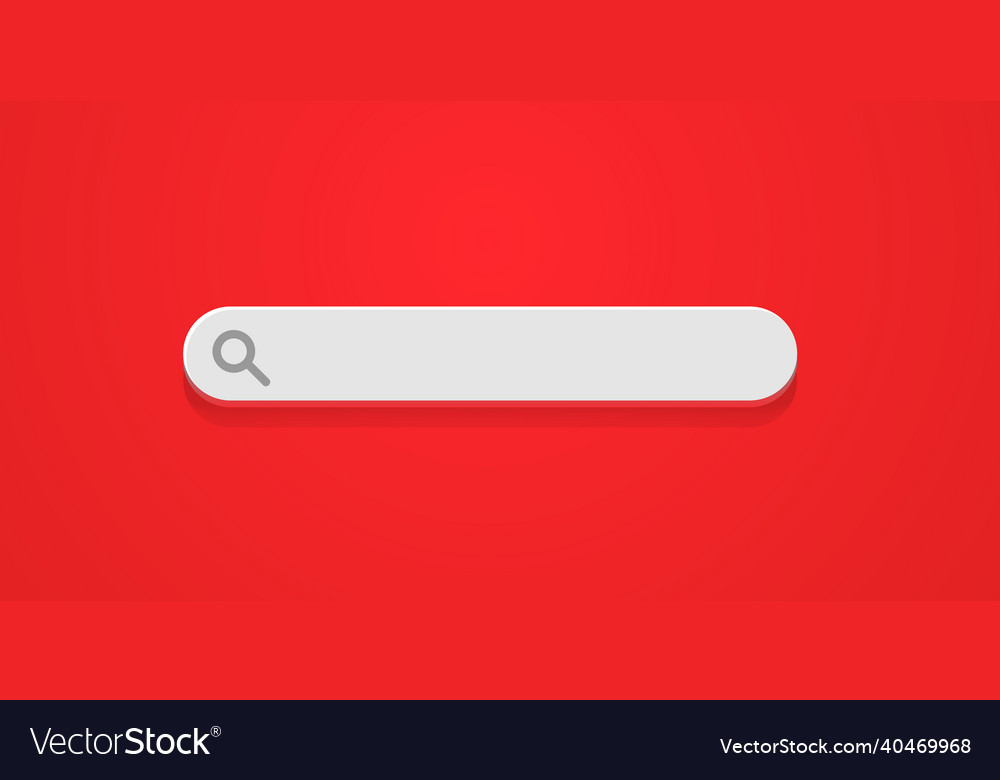 Minimal blank search bar on red background