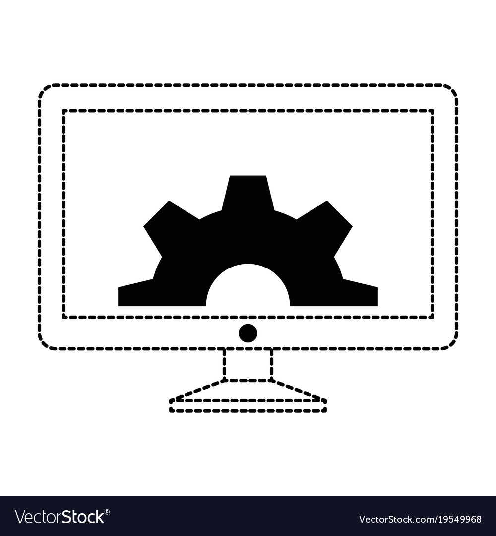 Monitor computer with gears