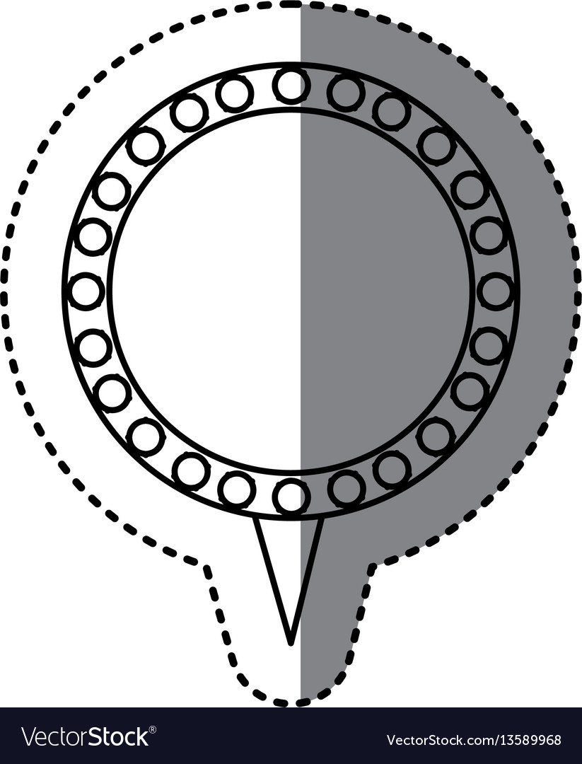 Monochrome sticker of circular speech with tail Vector Image Monochrome sticker of circular speech with tail