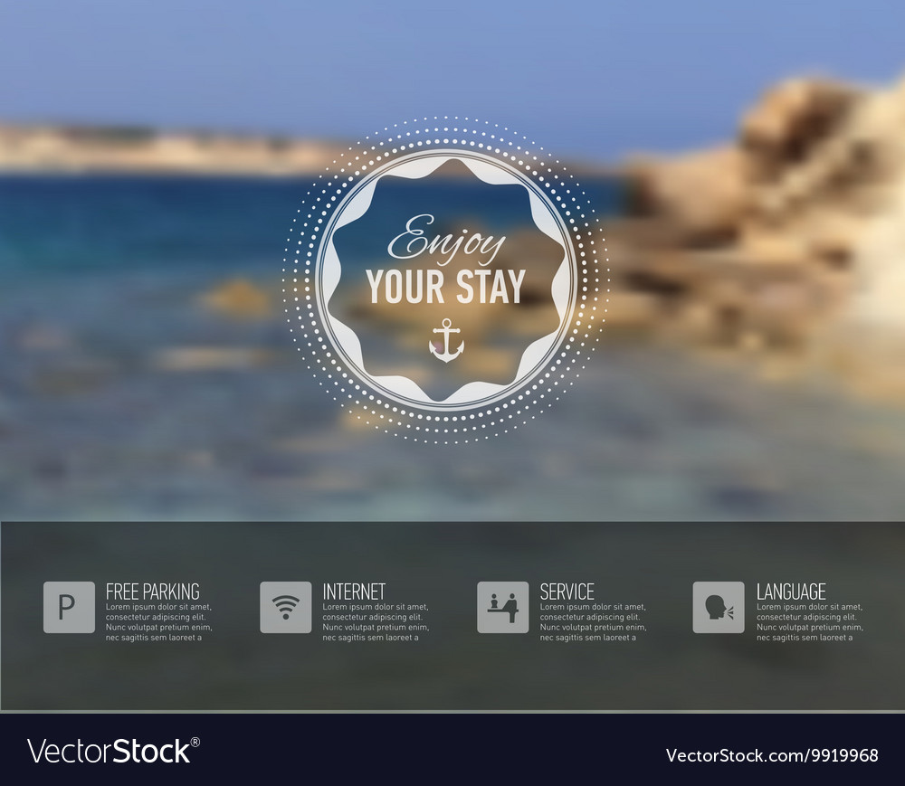 Nature seaside blurred background with design text
