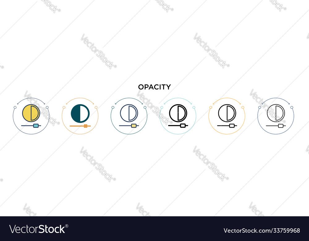 Opacity icon in filled thin line outline
