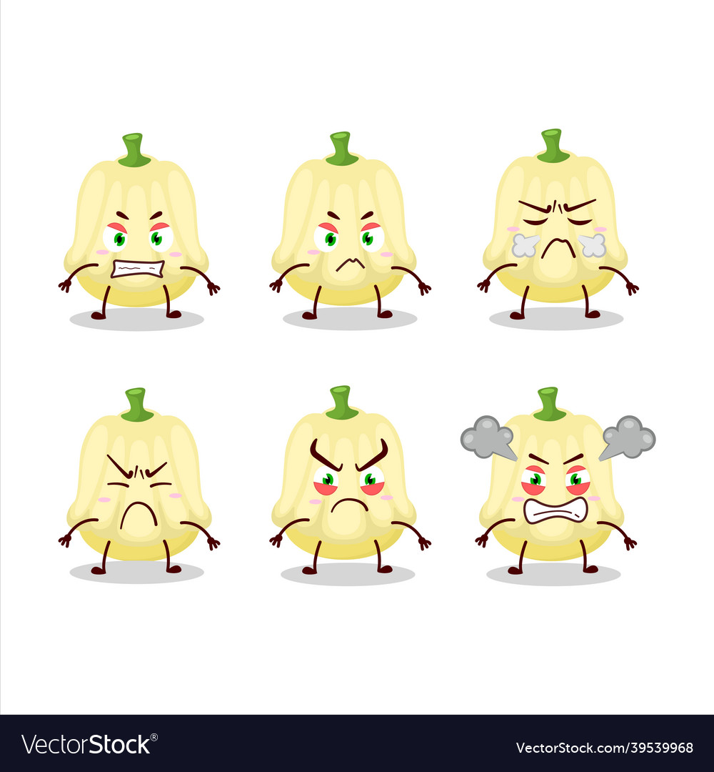 Patisson cartoon character with various angry Vector Image Patisson cartoon character with various angry