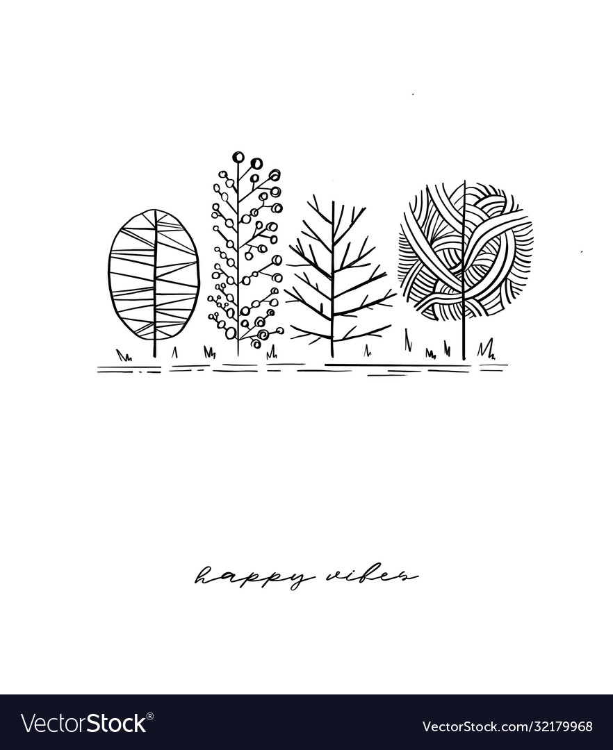 Postcard trees happy vibes