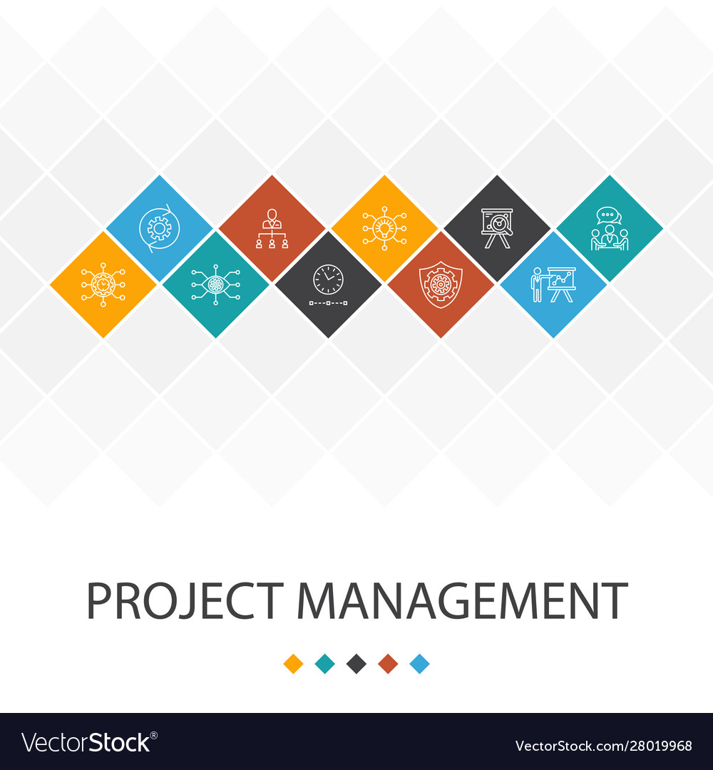 Project management trendy ui template infographics