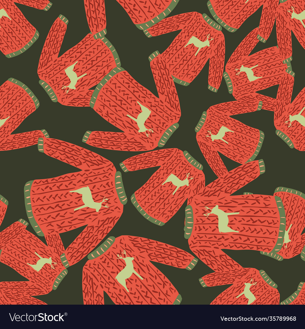 Random christmas seamless pattern with red Vector Image Random christmas seamless pattern with red