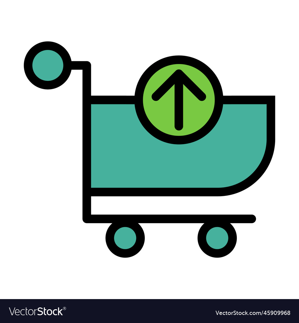 Retrieve to cart icon line isolated on white vector image Retrieve to cart icon line isolated on white