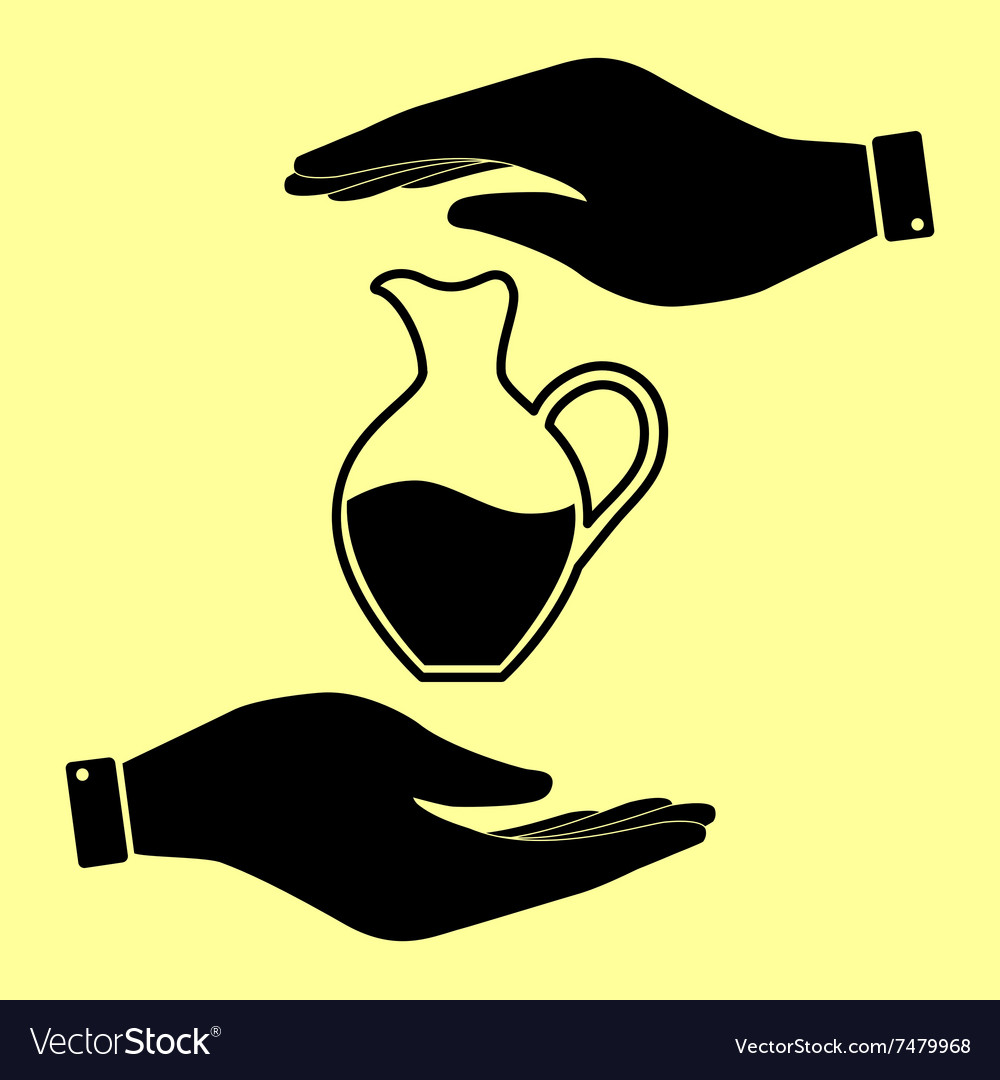 Save or protect symbol by hands