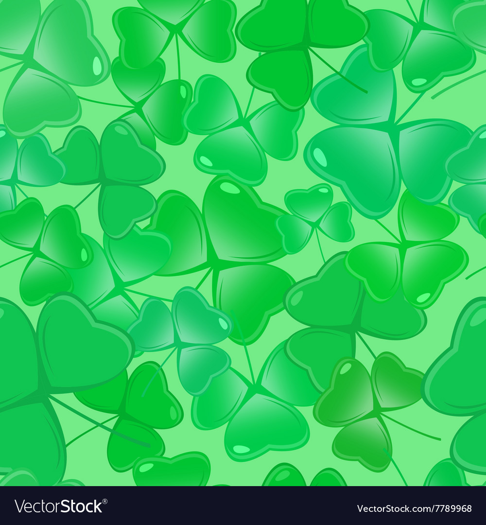 Seamless pattern with shamrock leaves