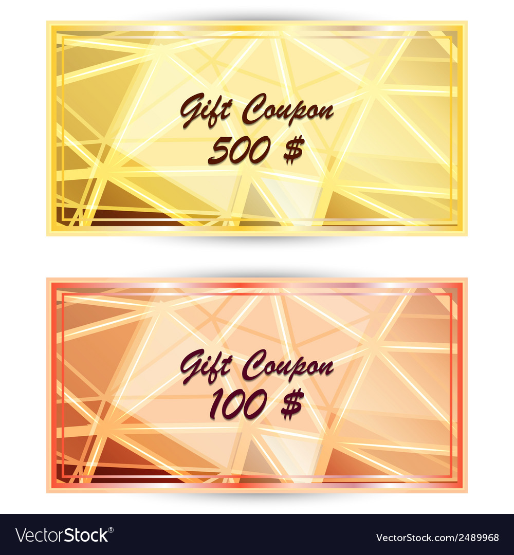 Set gold gift coupon card