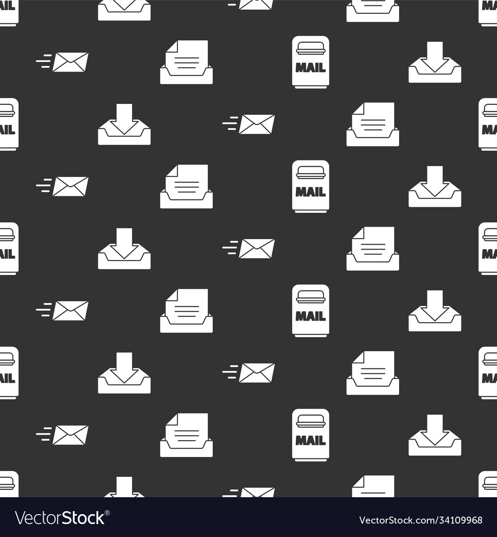 Set mail box download inbox express envelope vector image Set mail box download inbox express envelope