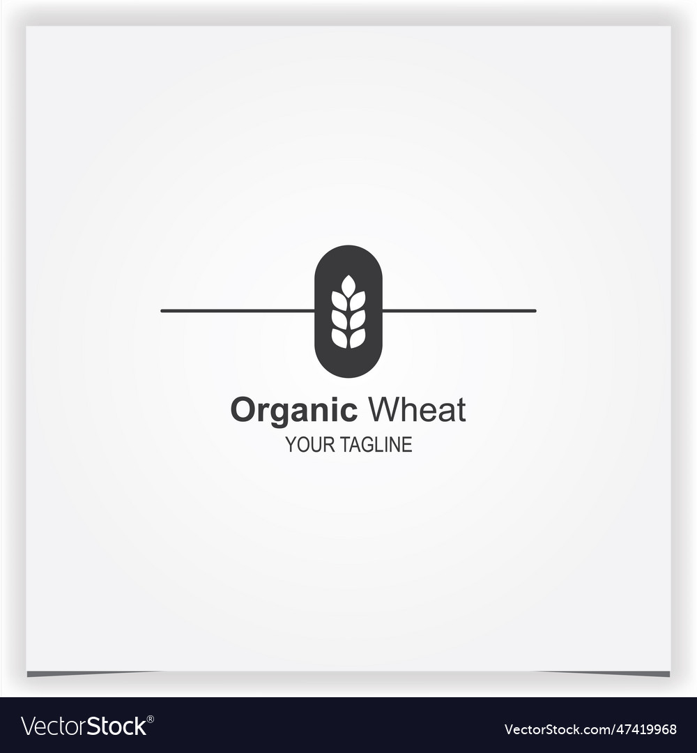 Simple organic wheat logo premium elegant