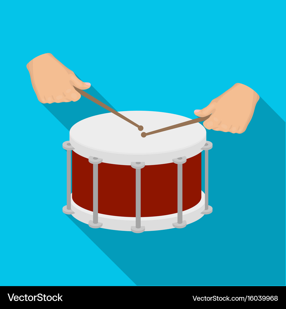 Single Drum Icon - Flat Style Royalty Free Vector Image