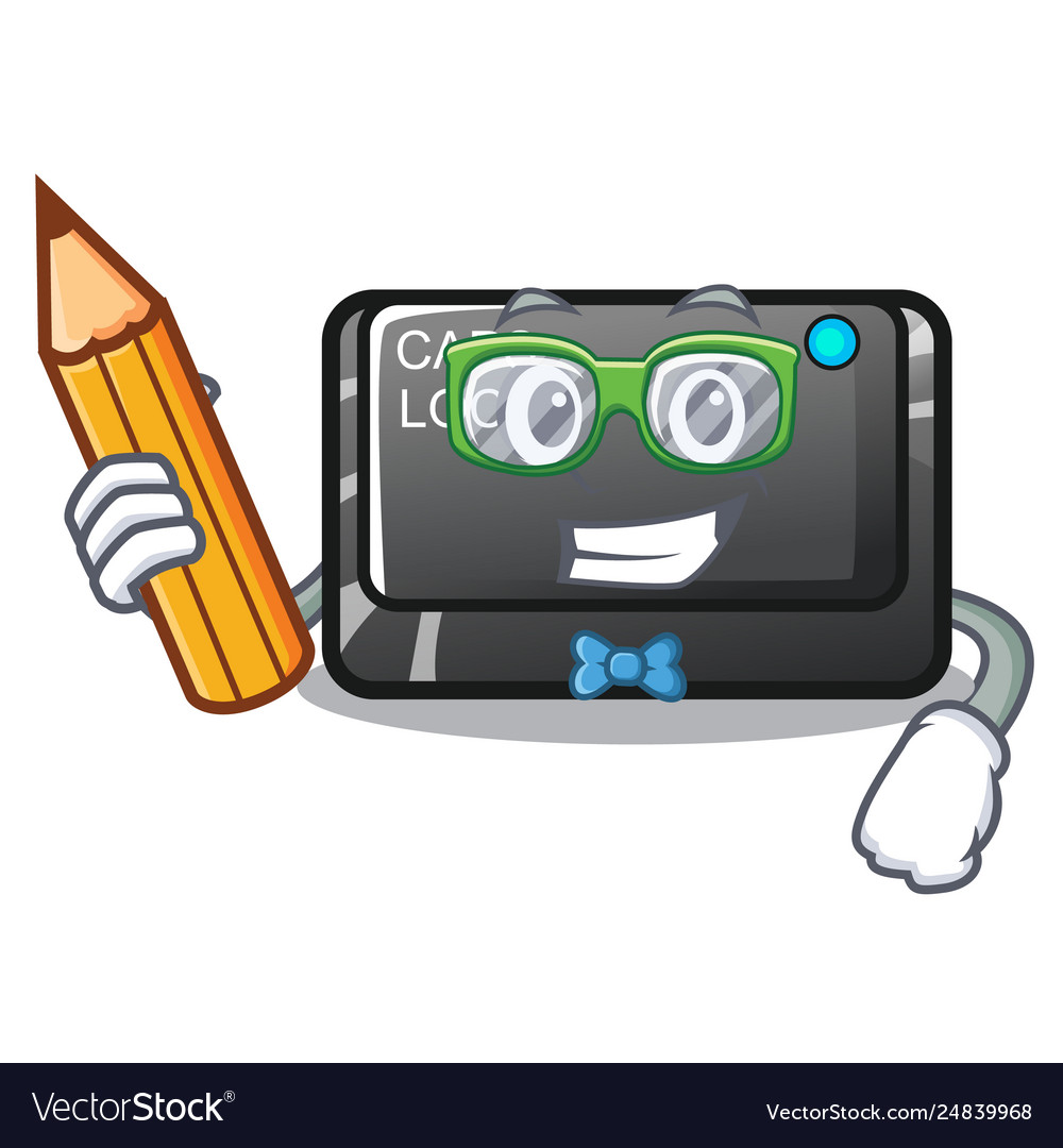 Student capslock Knopf in Form Charakter vector image Student capslock Knopf in Form Charakter