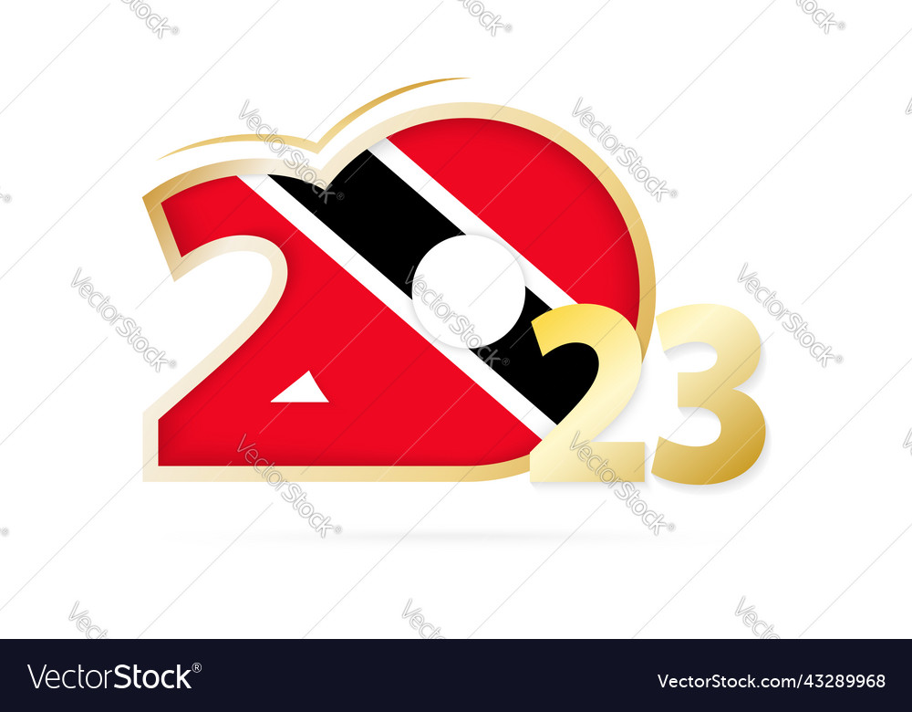 Year 2023 with trinidad and tobago flag pattern
