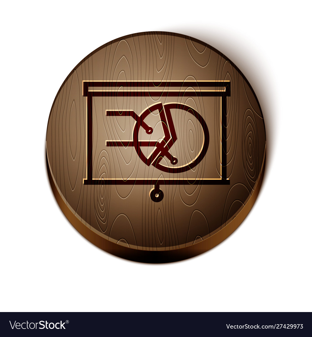 Brown line board with graph chart icon isolated vector image Brown line board with graph chart icon isolated