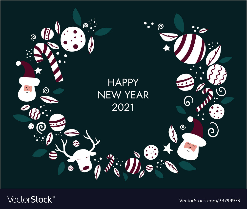 Christmas collection with seasonal elements santa vector image Christmas collection with seasonal elements santa