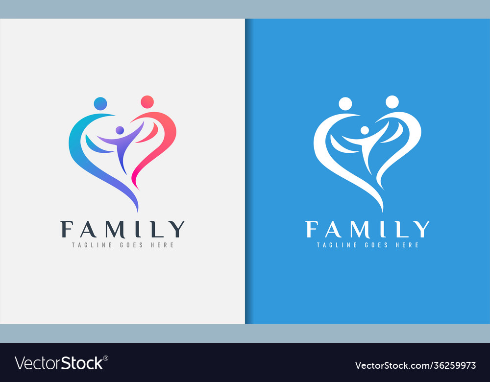 Family logo design abstract colorful group