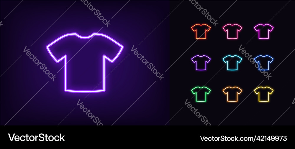 Glowing Neon T-Shirt Icon Royalty Free Vector Image