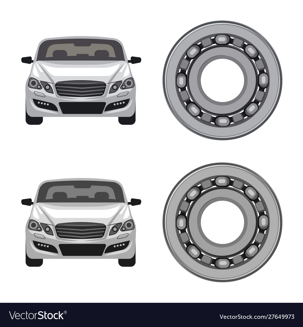 Isolated object auto and part icon set