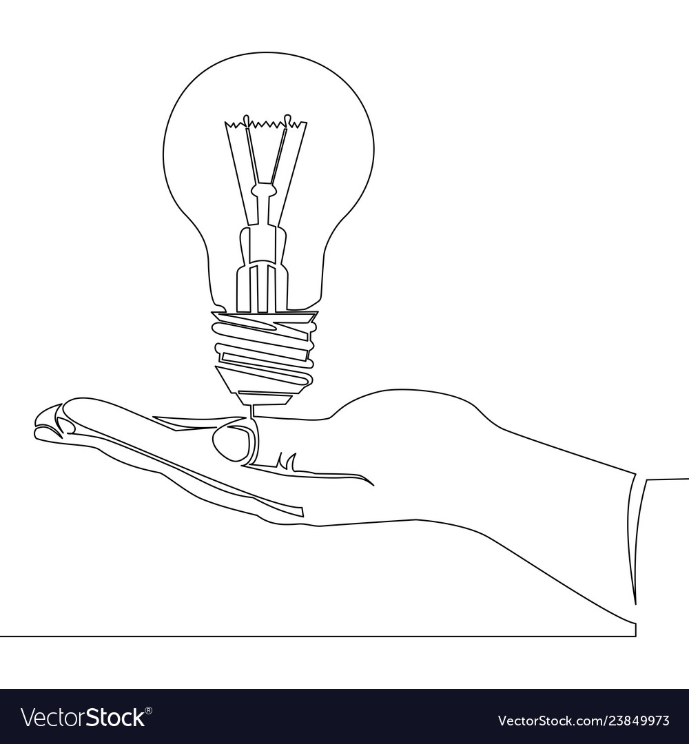 Light Bulb Idea - Continuous Line